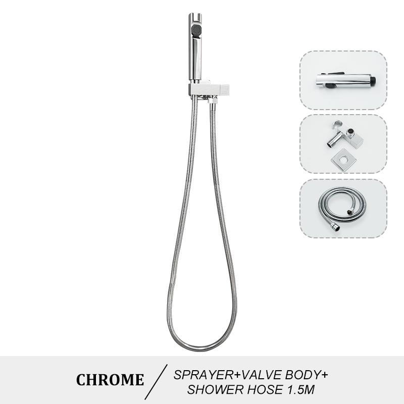 Black Toilet Bidet Nozzle Set Nozzle Gun Shower Handheld Bidet Faucet Portable Toilet Bidet Sprayer Household Hose Self-Cleaning