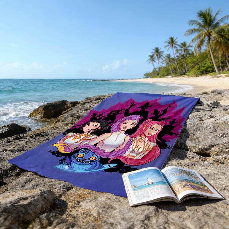 1pc KPop Demon Hunters5 Beach Towel, Beach and Seaside Swimming Pool Equipment, Fashion Pattern, Rectangular, Travel Essentials