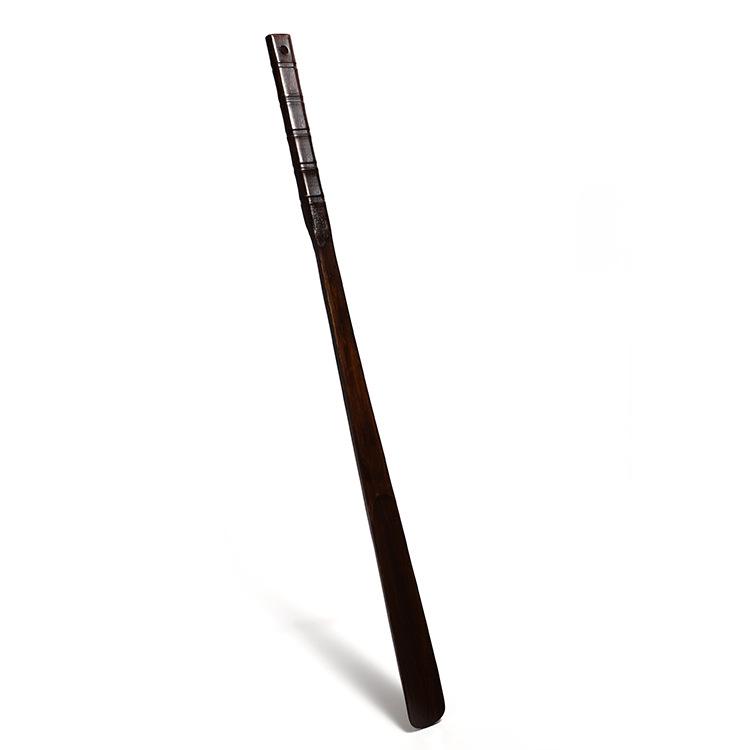 Solid Wood Long Handle Shoehorn - No-Bend Shoe Remover & Portable Puller