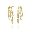 Fashion Jewelry 18K Gold Plated 925 Silver Earrings Piercing Jewelry 925 Sterling Silver Tassel Chain Stud Earrings for Women