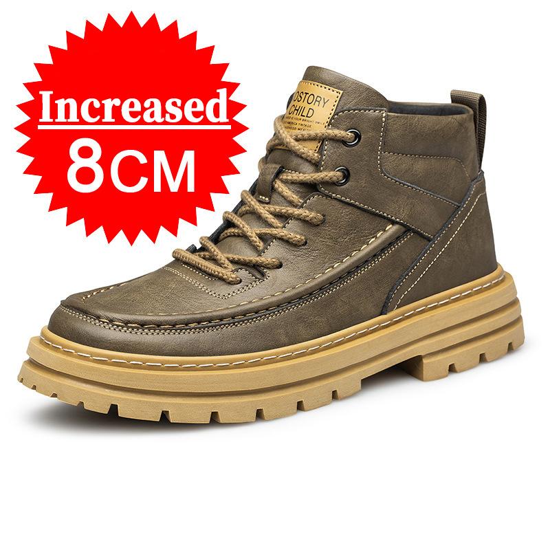 Fashion Increase 8cm Male Shoes Invisible Inner Height Increase Sneakers Men's Shoes Sports Leisure Shoes Elevator Shoes Big Size 37-48
