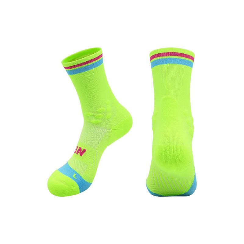 

2026 Power Run Professional Marathon Running Socks Towel Soles Non-slip Hiking Running Cycling Socks Sweat-Absorbing Sports Socks M ( shoe size 34-38) неоновый жёлтый