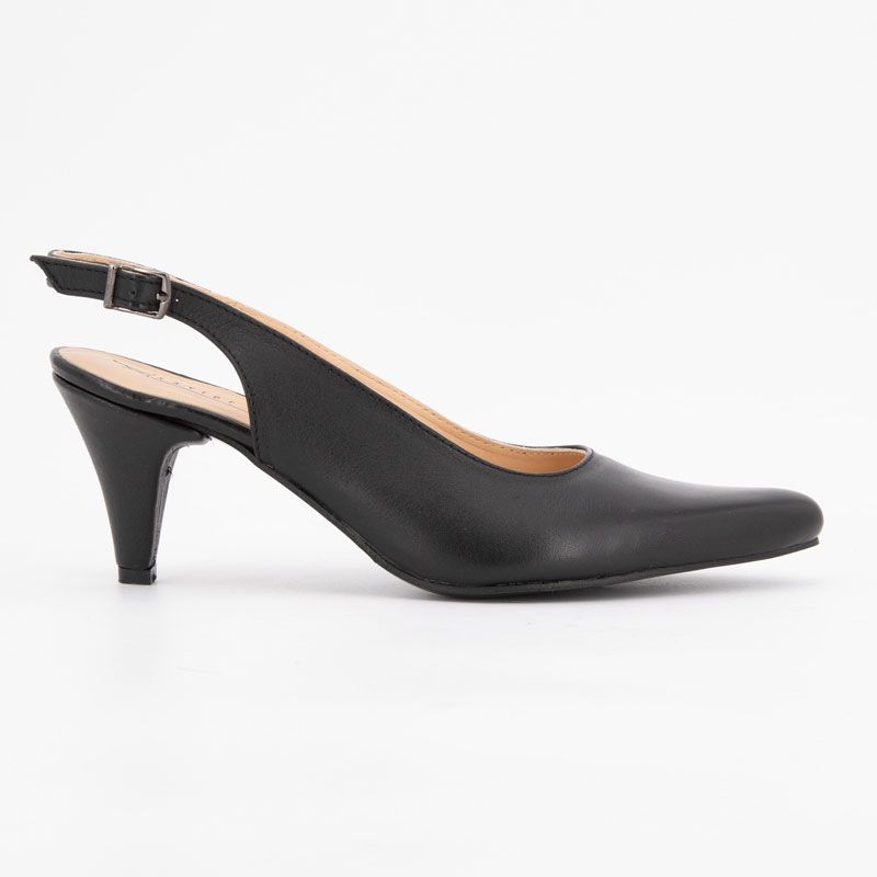 Escarpins ouverts cuir avec talons courts Femme XAVIER DANAUD