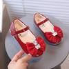 Spring, Summer, and Autumn New Style Bow Bear Design Girls' Comfortable Versatile Soft-Soled Flats for Performances, Fashionable Princess Style.