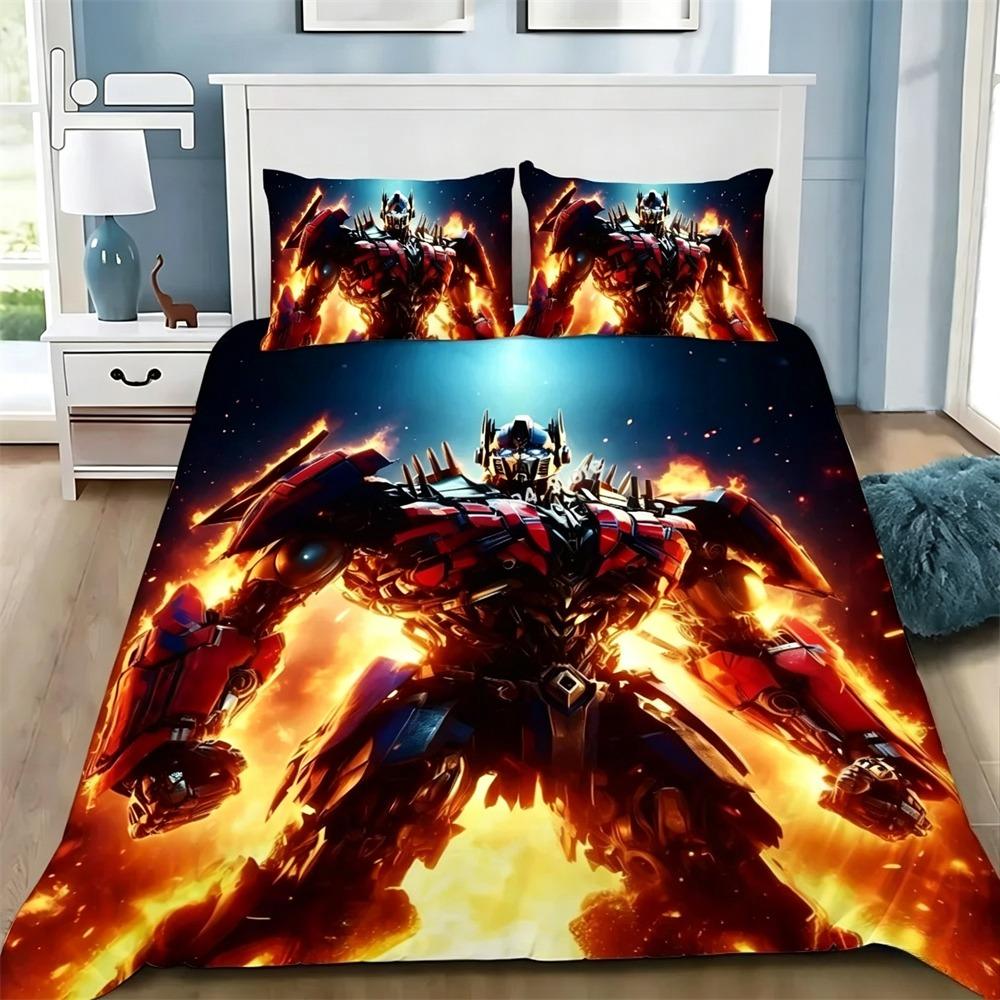 Duvet Cover Pillowcase Bedding Set Anime Transformers Autobot Adult BoyGirl Bedroom Decoration Children Single Double Large Size