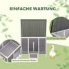 Duck Coop, Weatherproof Wooden Duck House with Removable Floor, Sliding Window, Hinged, Asphalt Roof, 93 X 70 X 72 Cm, Grey