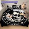 3pcs A Gothic Moonlit Skull Pattern Bedding Three-Piece Set (No Fillings), Suitable for Bedrooms and Guest Rooms.J004