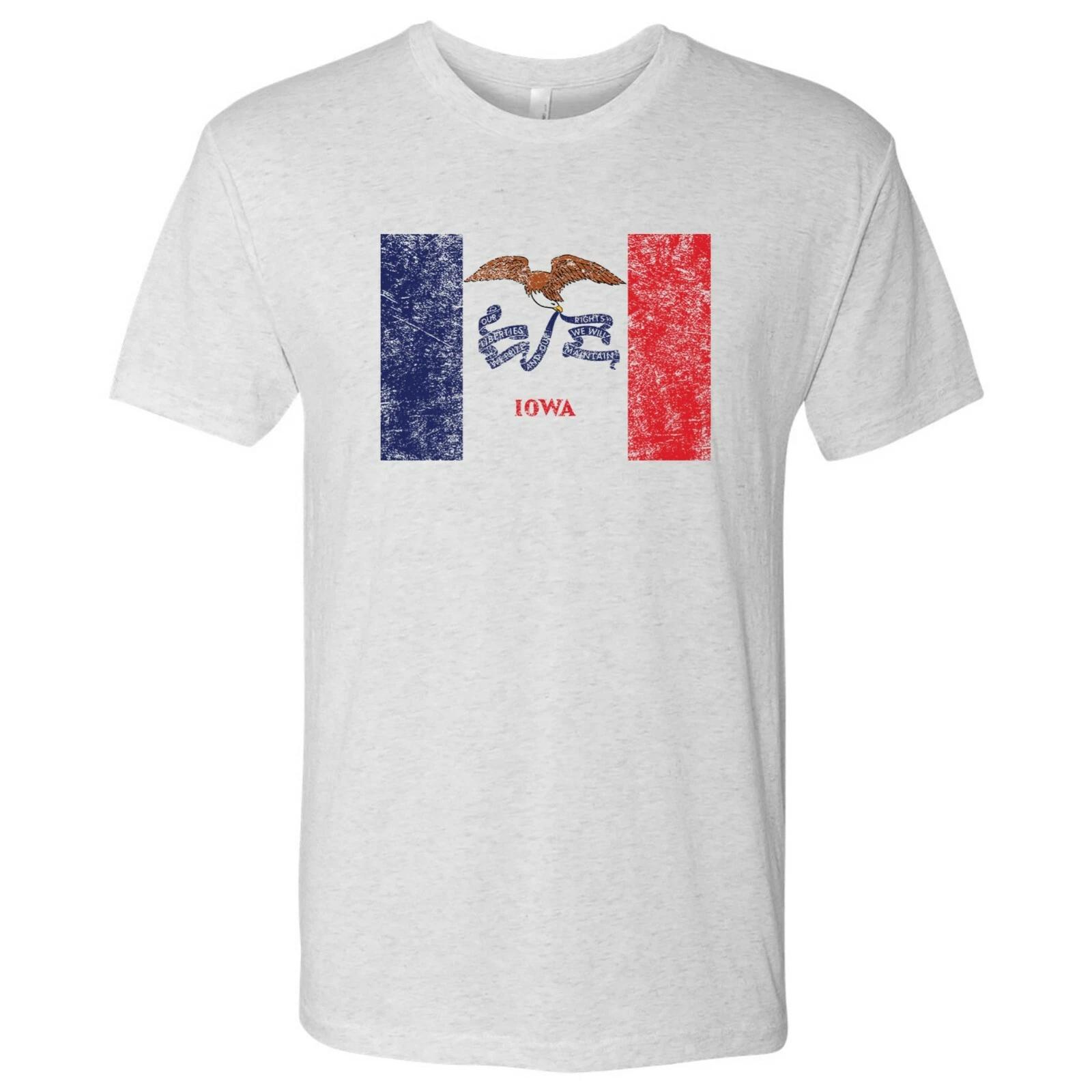 Iowa Flag State Pride - Hometown Sports Team Triblend T-Shirt - Heather White M