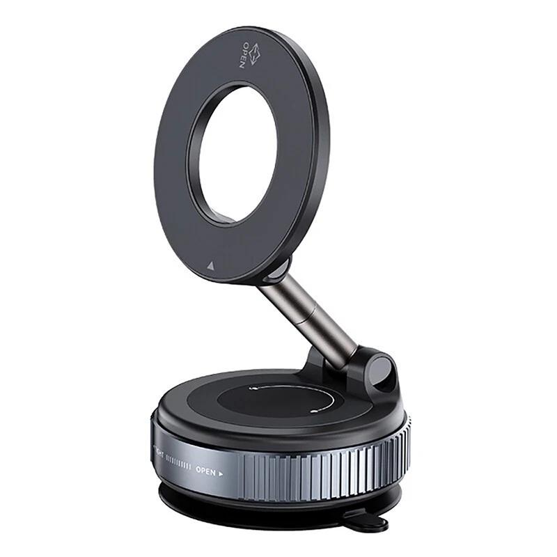 

Vacuum Magnetic Car Phone Holder Mount Compatible With For Magsafe For iPhone 17 Pro MAX Universal Foldable 360°Adjustable Stand чёрный