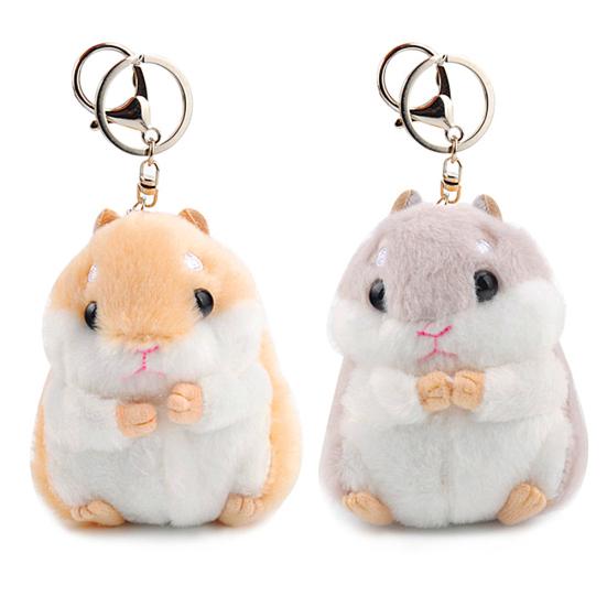 Cute Hamster Pendant Plush Clasp Key Key Chain Ring Keyring Handbag Car Decor