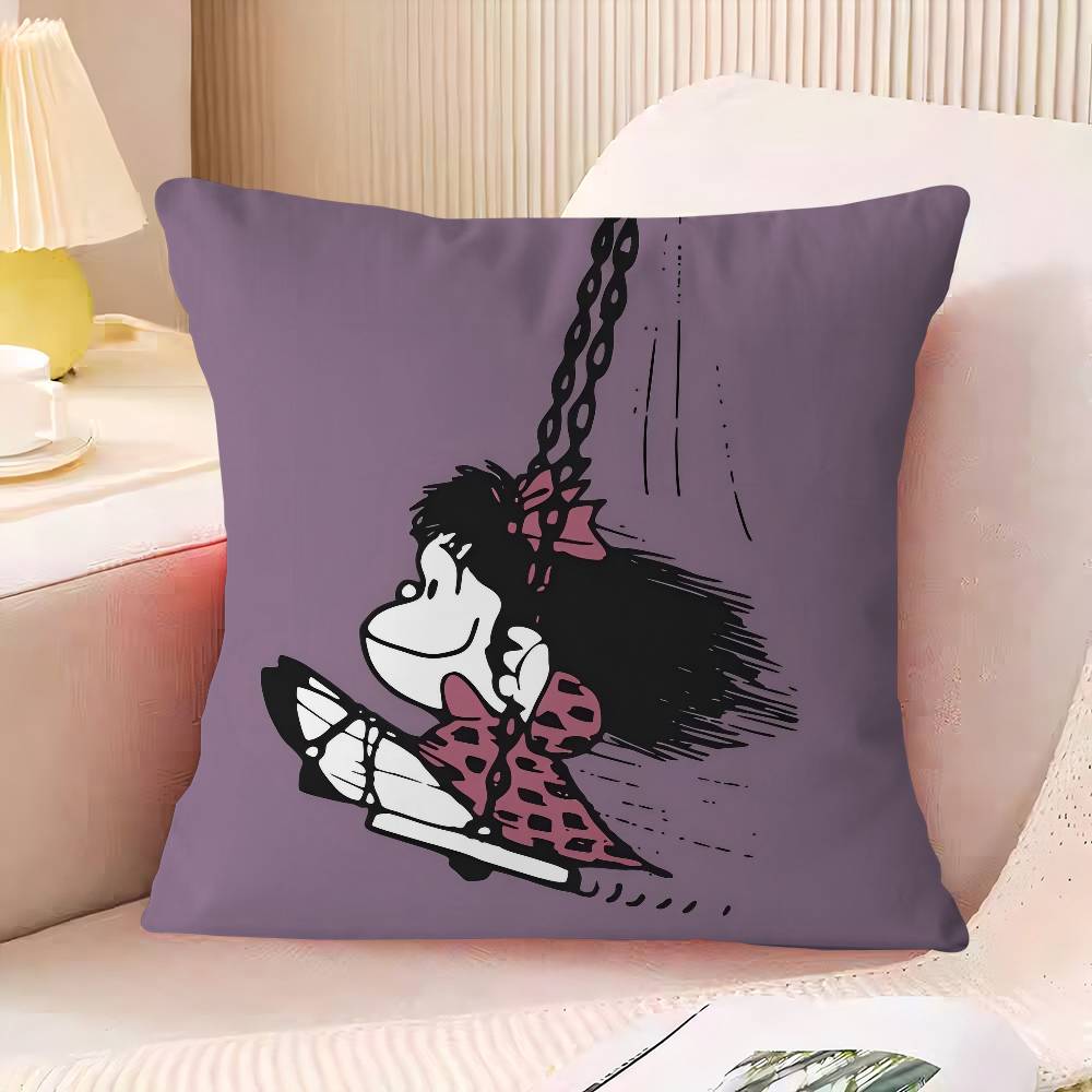 

M-Mafalda Cushion Cover Pillowcase Upholstery Sofa Throw Pillow Home Decor Pillowcas 16x16Inch