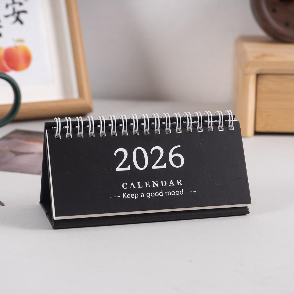 New 2026 Simple Style English Mini long style Desk Calendar Desktop Display Portable Calendar Desktop Decoration Handmade Diary