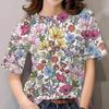 Women's and girls' short sleeved T-shirts, printed sexy fashion clothing, printed large T-shirts