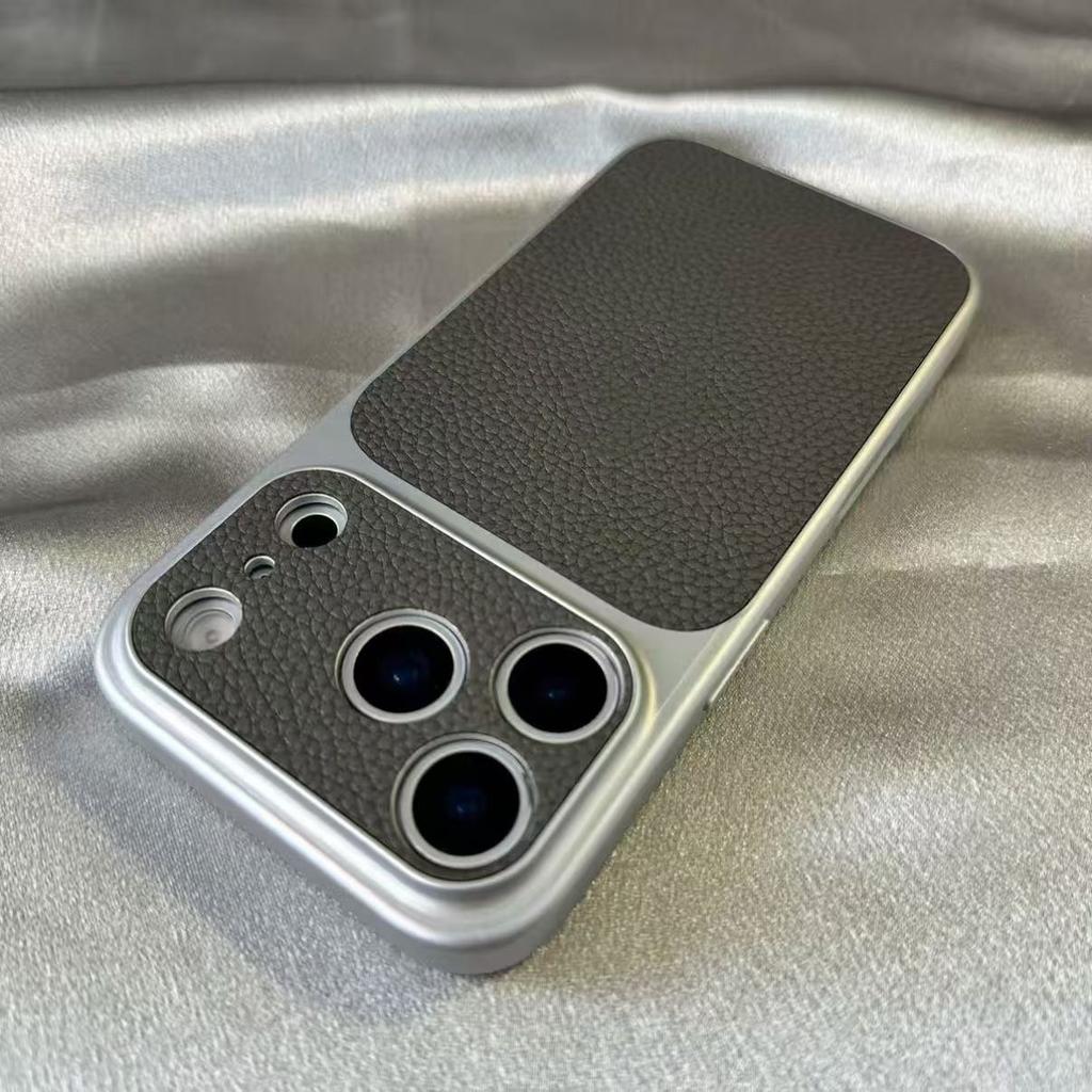 Luxury Soft Silicone Lichee Pattern Cortex Phone Case For iPhone 17 AIr 11 12 13 14 15 16 Pro Max Plus Bumper Back Cases Cover