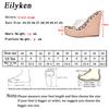 Eilyken PVC Transparent Peep Toe Leopard Grain Platform Wedges Slippers Sandals Women High Heels Female Shoes