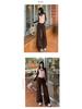 Women's Khaki Wide-Leg High-Waisted Slimming Floor-Length Jeans - 2025 Autumn/Winter Collection