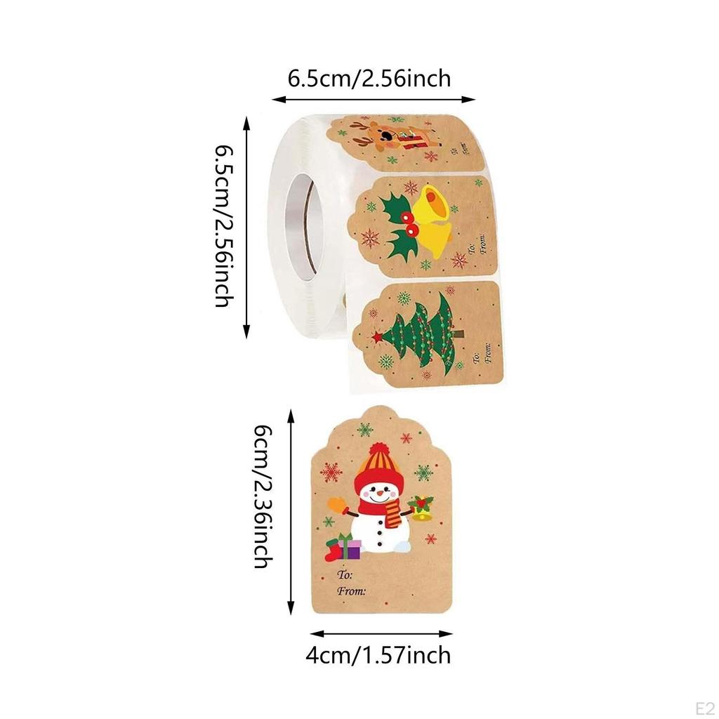 500 Stück Weihnachtsaufkleber Papier Name Weihnachten für Feiertag