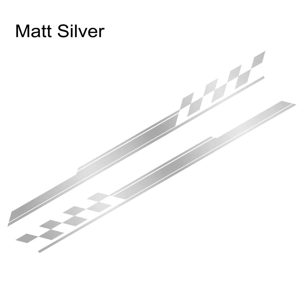 Car Body Side Skirt Stickers Sports Racing Striped Grid Pattern Vinyl Decals Auto Body Styling Decoration Stickers Accessories