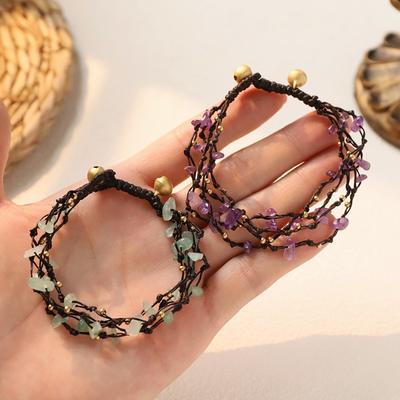 Handmade Retro Crystal Bracelet Multi-layer Woven Literary Bracelet Female Bohemian Exquisite Bracelet