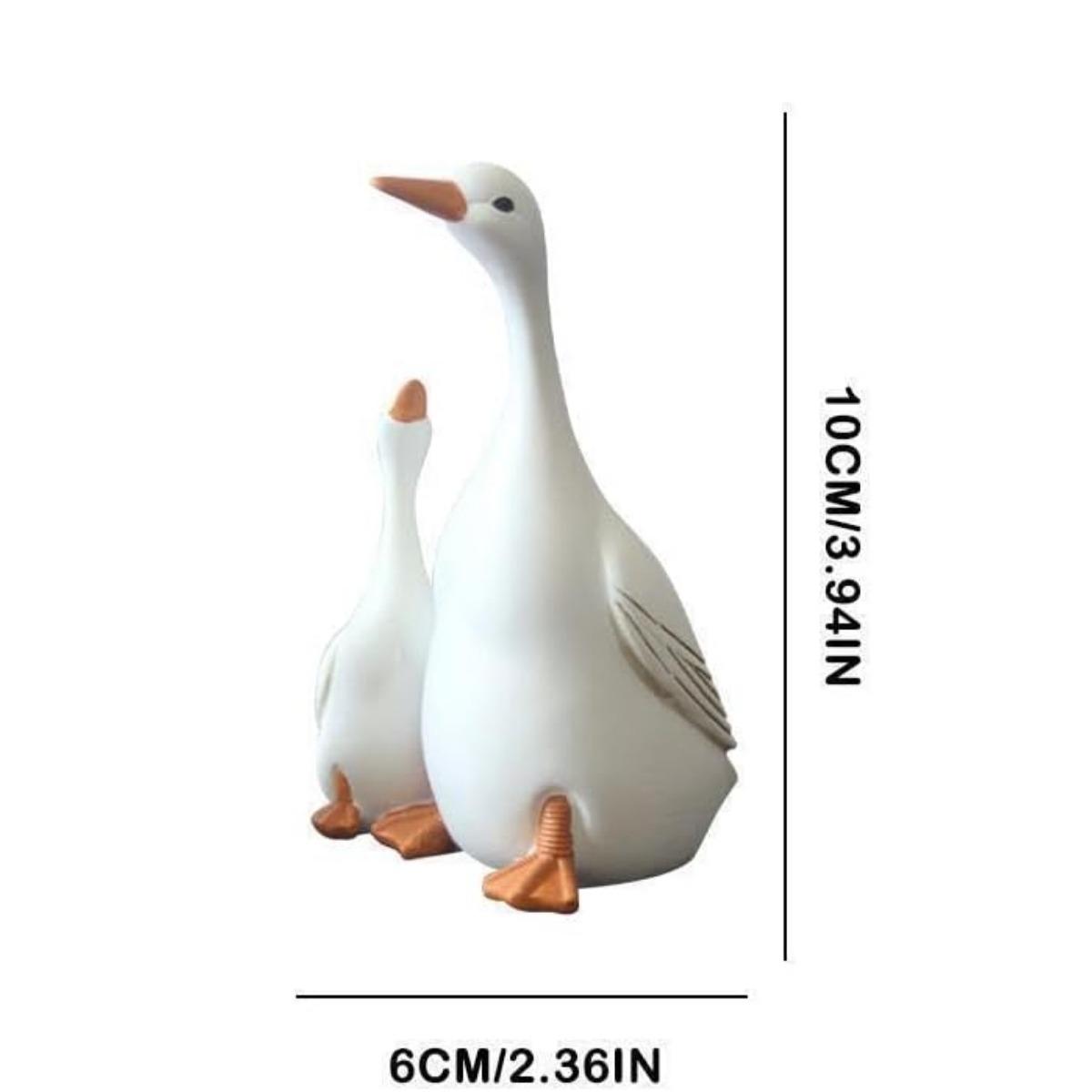 

Реалистичная статуя утки-матери и утят из смолы для украшения дворика или патио - прочная и нарисованная вручную скульптура small белый