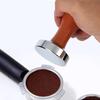 Stainless Steel Coffee Tamper, 51/53/58mm, Wooden Handle, Solid Powder Distributor
