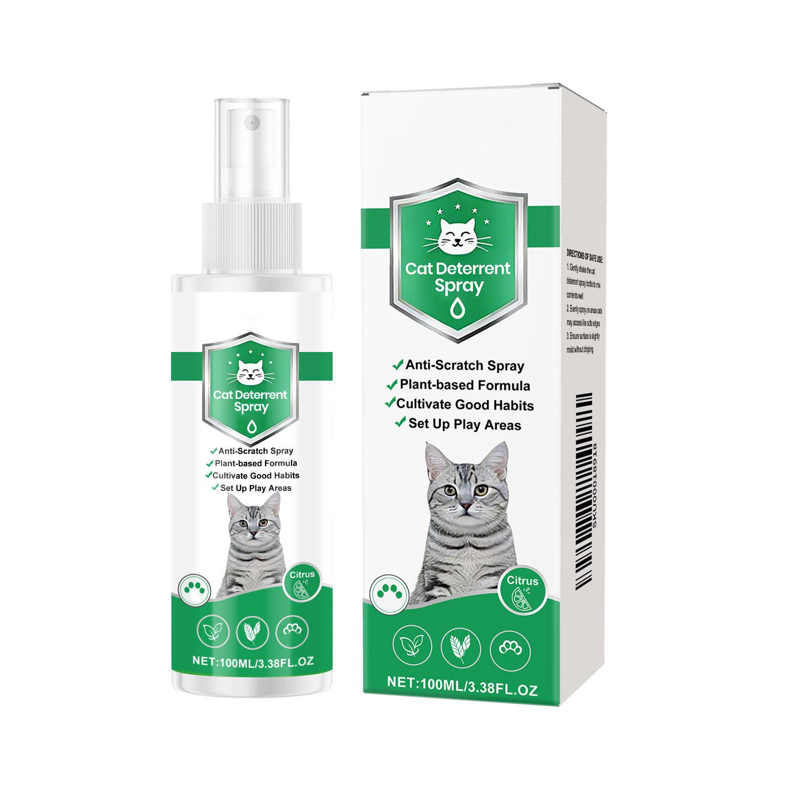 

Cat Deterrent Spray 100ml Anti-Scratch Plant-Based Formula for Indoor and Outdoor Use Helps Cultivate Good Habits and Set Up Play Areas one size белый