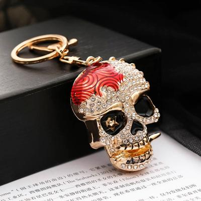 Creative Skull Pendant Keychain Rhinestones Backpack Bag Inlaid Car Keyring Sparkling Charm Keychain
