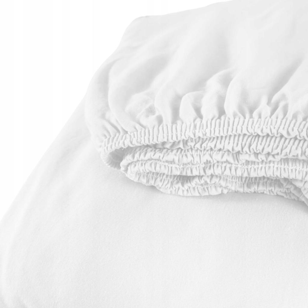 Fitted Sheet 220x200 Jersey Cotton BREATHABLE White Polish