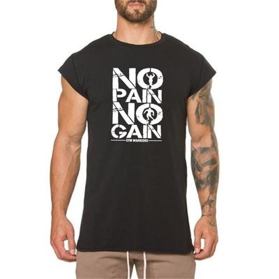 Modny nadruk męski O-neck Krótki rękaw Bawełniane koszulki Slim Fit Odzież fitness Mężczyźni Siłownia Kulturystyka Muscleguy Graficzne koszulki
