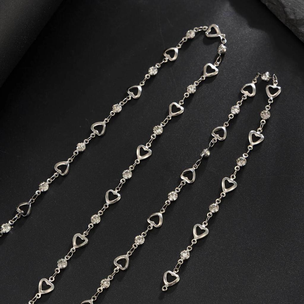 Salircon Vintage Y-Shaped Long Chain Pendant Necklace Women Trendy Hollow Out Love Heart Necklace Aesthetics Party Jewelry Gifts