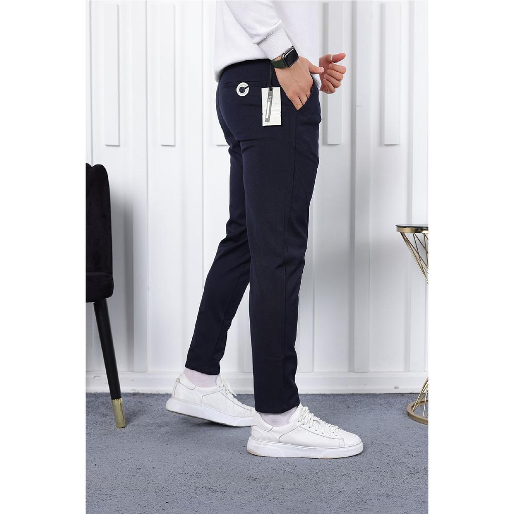 Seasonal Black Slim Fit Lycra Fabric Trousers