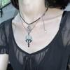 Spiraled Pendant Necklace Vintage Alloy Star Charm Neckchain Handmade PU Cord Neckwear Fashionable Neck Jewelry Gift