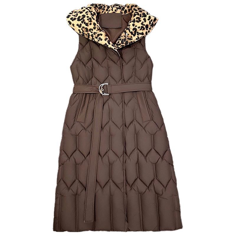 Plus Size Fashion Winter Long Vest Woman Coats Elegant Thick Warm Sleeveless Parka Women's Jackets