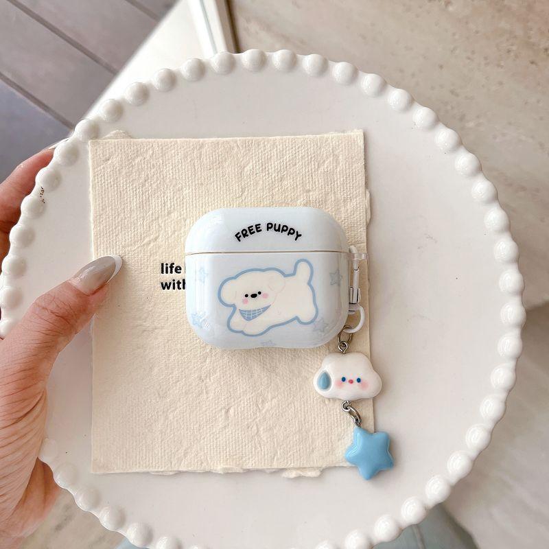 

Защитный чехол для наушников Pro2, чехол для наушников второго и третьего поколения, версия с шумоподавлением, третье поколение, четвертое поколение, корейский, милый, забавный, инс Apple Airpods Pro [puppy white dog] send pendant