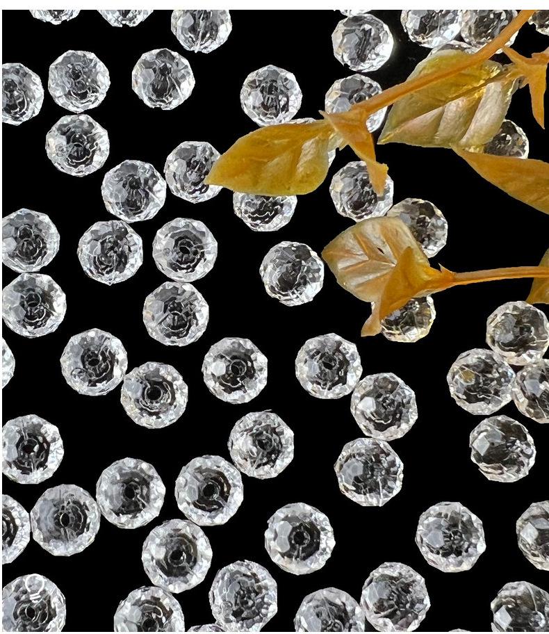 Faceted Acrylic Crystal Transparent Flat Beads for DIY Hairpins and Headwear