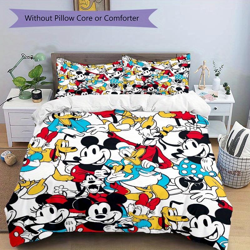 3pcs set Mickey Mouse, Donald Duck, Minnie Mouse Bedding Set with Duvet Cover+Pillowcases, All-Season Polyester, Zipper Closure66