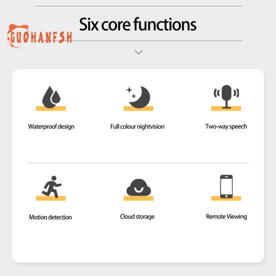 A12 Security Camera - 1080P HD-compatible, Dual Light Night Vision, 360 Degree Rotation, Voice Intercom, Real-time Monitoring, Wireless Camera