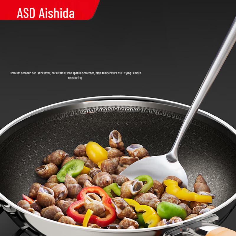 ASD 32cm Titanium Ceramic Non-stick Wok