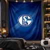 Wandbehang Wandteppich Schalke 04 Aufdruck Stoff für Wohnzimmer Schlafzimmer Heimdekoration