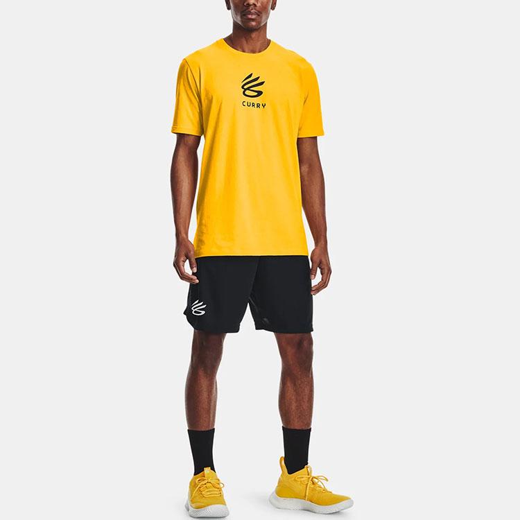 Under Armour Curry 8 Basketball Training Printed Knit Casual Shorts Men shorts Black 1362002-001