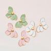 Yori Trending Stainless Steel Metal Oil Drip Flower Earrings for Women Prevent Allergy Metal Daily Summer Jewelry Accessories