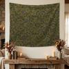 Vintage Blumenzweig Wandteppich Polyester Wandbehang Cottagecore Grüner Wandteppich für Schlafzimmer Raumdekoration
