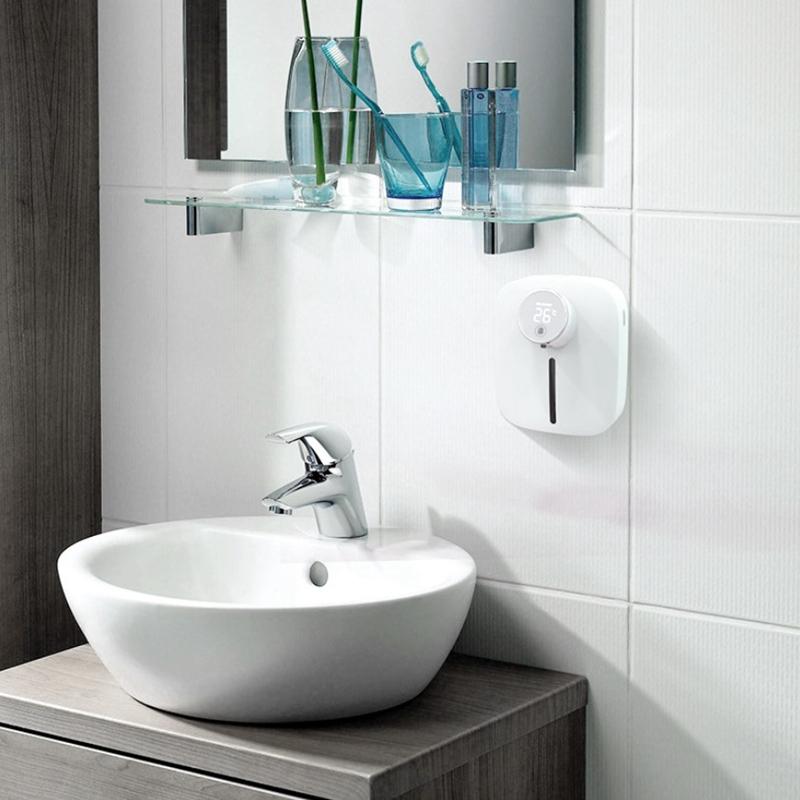 Wall-mounted Automatic Soap Dispenser Multifunctional Infrared Sensor LED Digital Display Touchless Foam USB Rechargeable