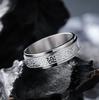 Vintage Stainless Steel Viking Celtic Knot Rune Rings for Men Women Rotatable Fidget Anxiety Spinner Ring Retro Amulet Jewelry