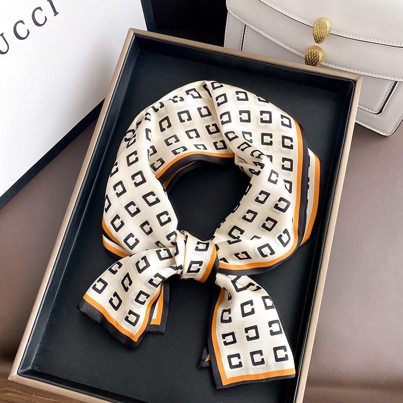 Big Brand Double-sided Printed Long Headband Silk Scarf Hin Scarf Ribbon Tie Bag Decoration Suit Scarf Waist Belt Multi Function