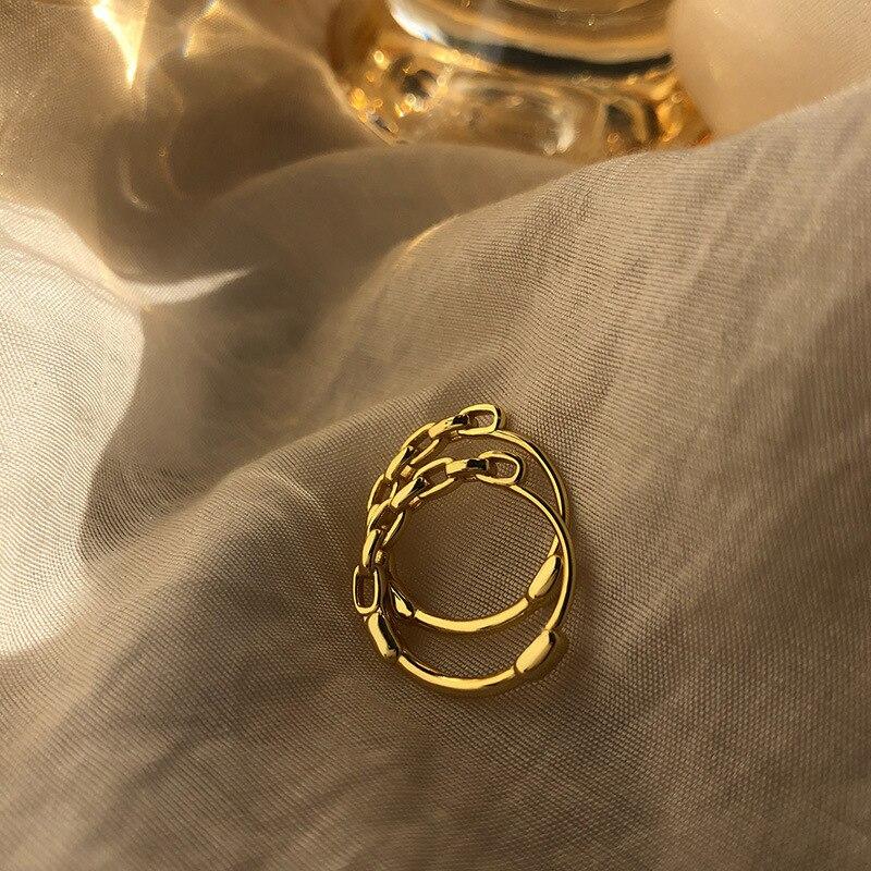 925 Sterling Silber Gliederketten Creolen für Damen Herren Punk Ohrringe Geometrischer Feinschmuck Geschenke