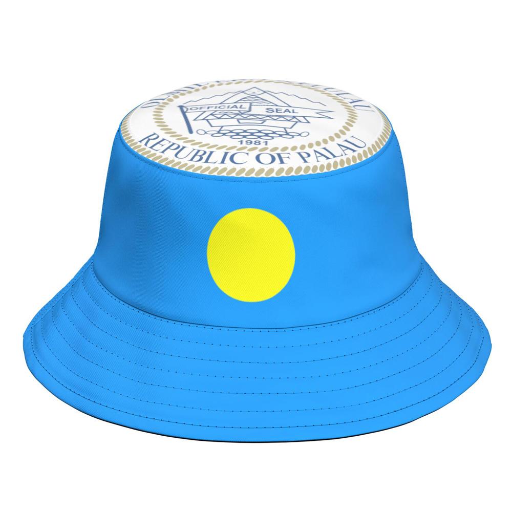 Palau Fisherman Hats Free Custom Name Number Team Logo Bucket Cap Nation Flag Pa Country College Photo Headgear
