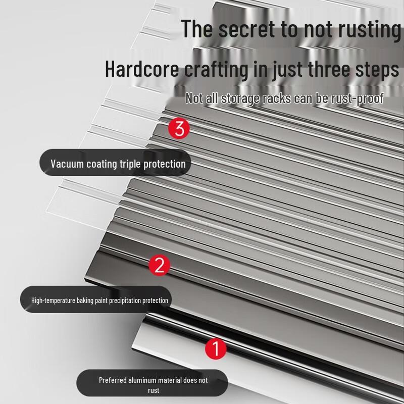 Gun Gray Wall-Mounted Spice Rack: No-Punch, Multifunctional Kitchen Storage Solution