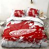Detroit Red Wings 3pc Set Perfect for Bedroom Use Comfortable Bedding Set Includes a Duvet Cover and Two Pillowcases Ideal Birthday or Christmas Gift