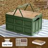 Outdoor Folding Camping Storage Box with Wooden Lid